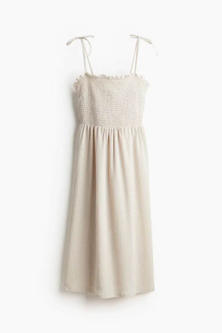 Tie-shoulder-strap Smocked Dress | H&M (US + CA)