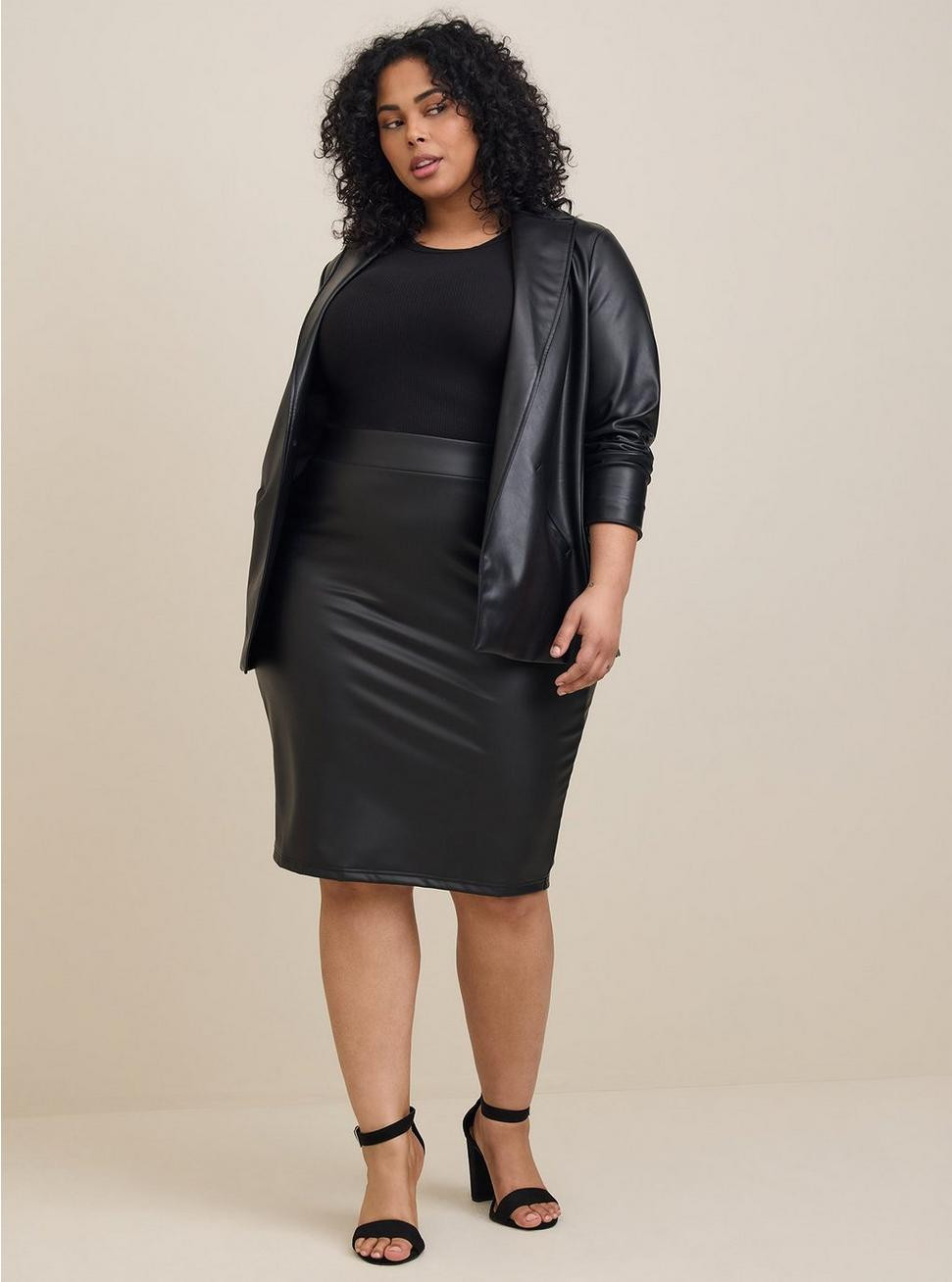 Black Faux Pleather Pencil Skirt | Torrid (US & Canada)