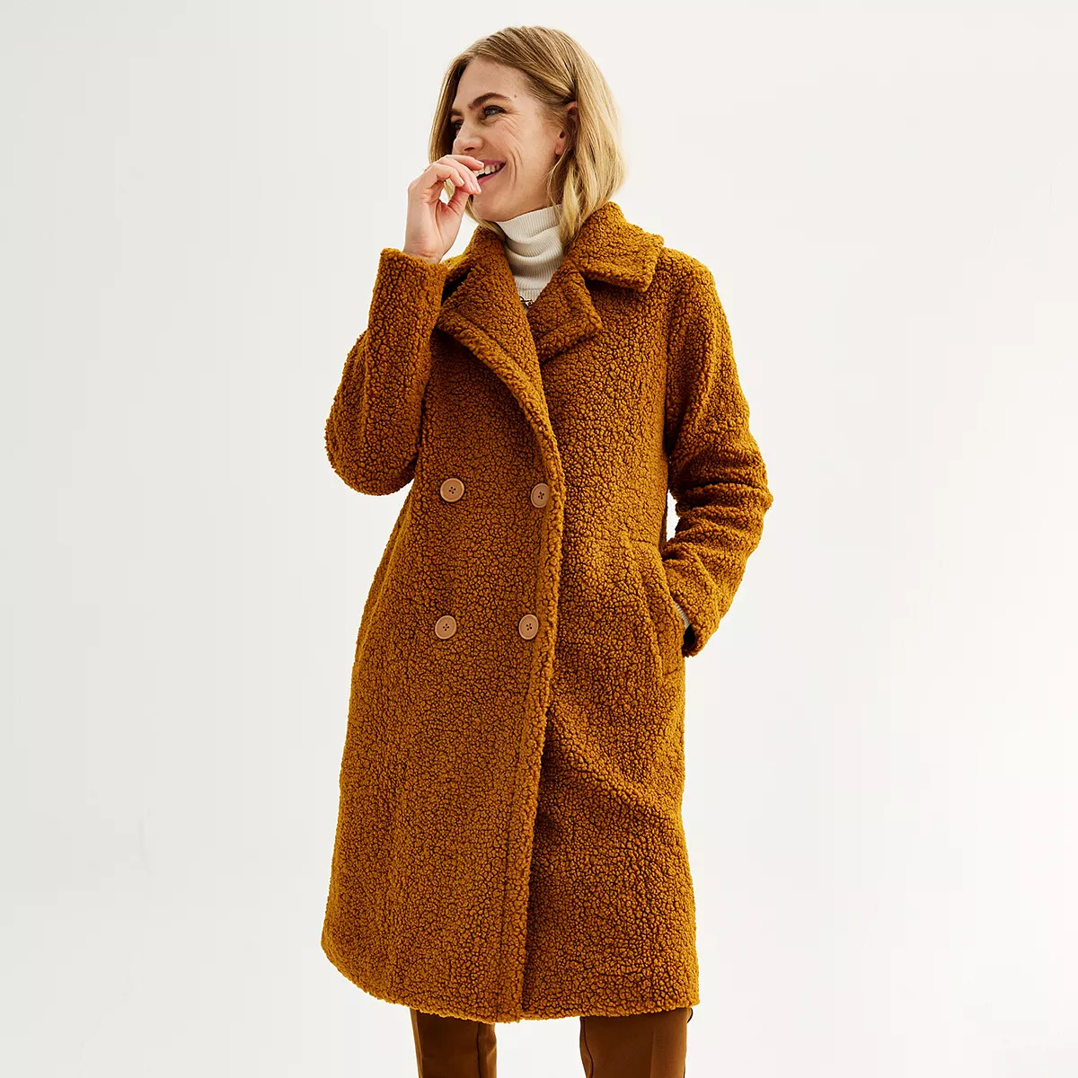 Women's Nine West Long Boucle Coat | Kohl's