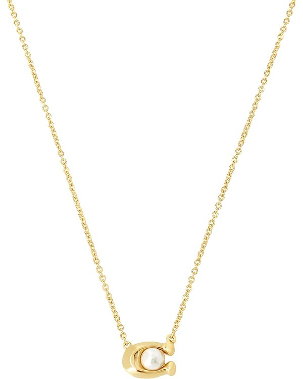 Coach Women's Pearl Signature Pendant Necklace | Amazon (US)
