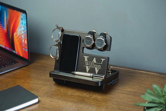 Desk Organizer, Docking Station for Him, Desk Organizer for iPhone and Android, Father's Day Gift... | Etsy (US)