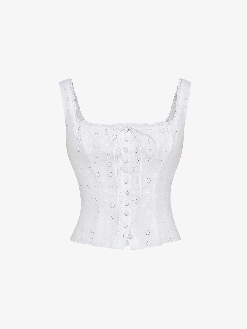 Juana broderie-anglaise woven top | Selfridges