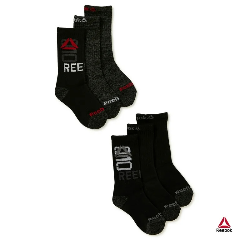 Reebok Kids Boys' Pro Series Cushion Crew Socks, 6 Pack - Walmart.com | Walmart (US)
