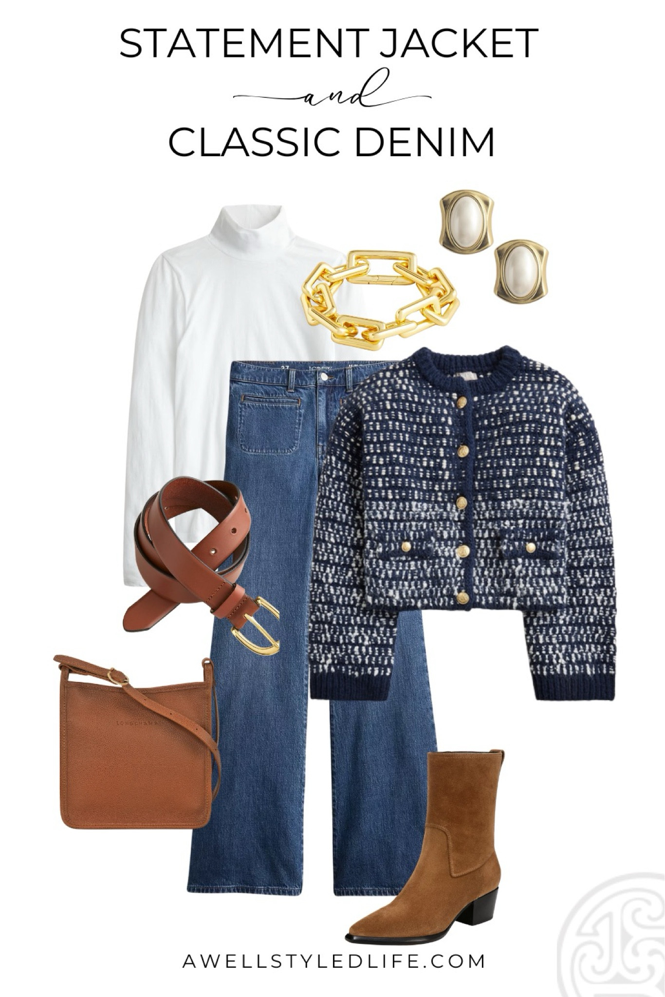 Winter Outfit Inspiration 

A statement jacket is a winter wardrobe essential.and this one is 30% off today. Jacket, jeans, turtleneck and jewelry from J.Crew. Bag and boots from Bloomingdale's.

#Fashionover50 #LTKOver50Style #fashion #winterfashion #winteroutfit #j.crew #bloomingdales #statementjacket #ladyjacket #tweed

#LTKOver40 #LTKStyleTip #LTKSaleAlert