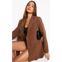 Womens Oversized Tailored Blazer - Brown - 2 | boohoo (US & Canada)