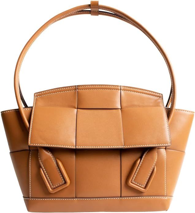 MALTA Vegan Leather Intrecciato Tote Bag for Women High Capacity Genuine Leather Handle | Amazon (US)
