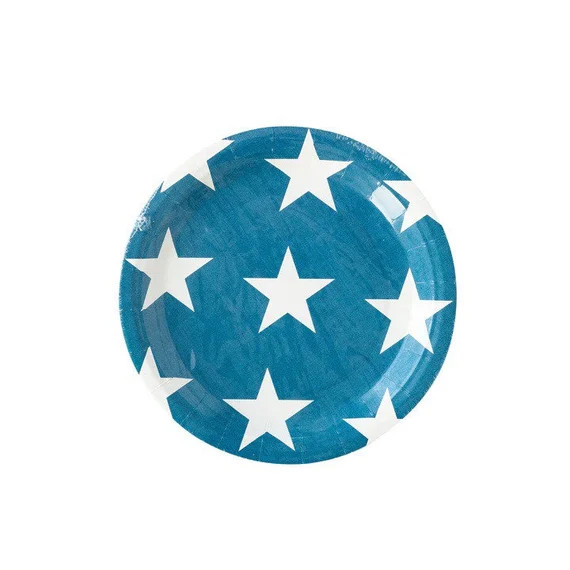 Navy & White Star Plates 8 Count | 4th of July Party Memorial Day Party Rookie of the Year Baseba... | Etsy (US)
