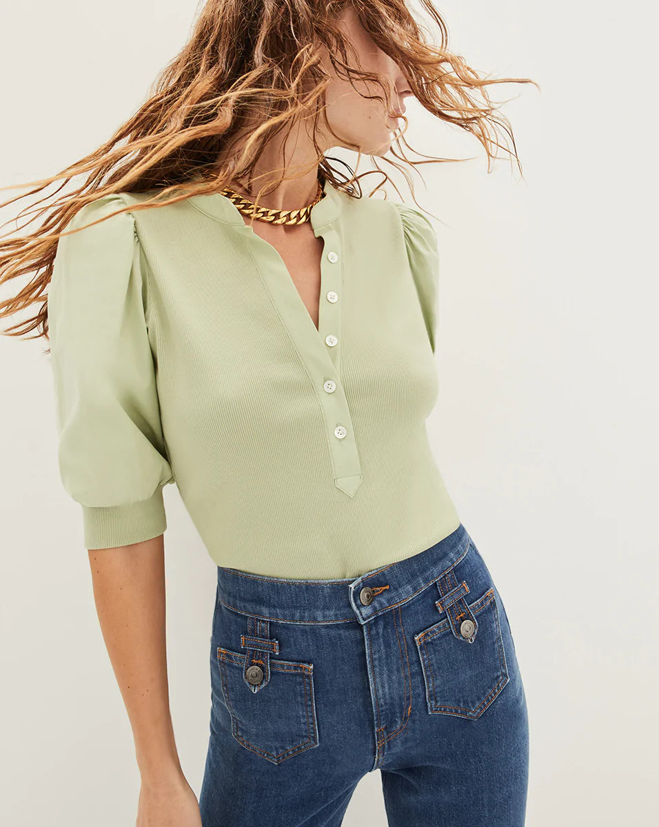 Coralee Puff-Sleeve Top | Veronica Beard