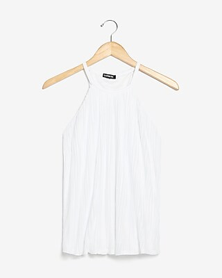 Pleated High Neck Tank | Express