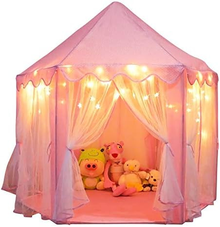 ORIAN Princess Castle Playhouse Tent for Girls with LED Star Lights – Indoor & Outdoor Large Ki... | Amazon (US)