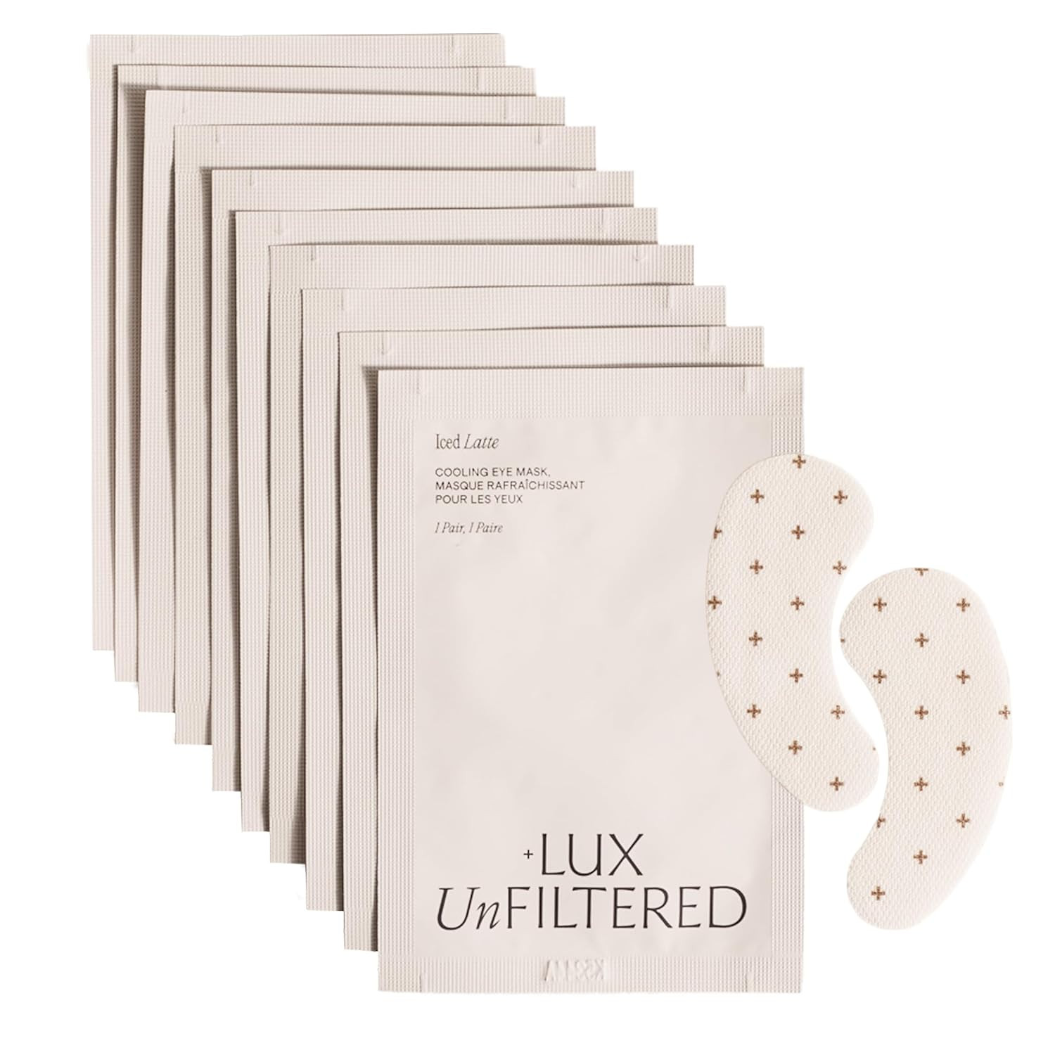 + Lux Unfiltered The Eye Mask, Anti-Slip Caffiene Infused Cooling Under Eye Patches, Reduce Puffy Eyes, Brighten and Hydrate Skin, 10 Count, Made in Korea | Amazon (US)