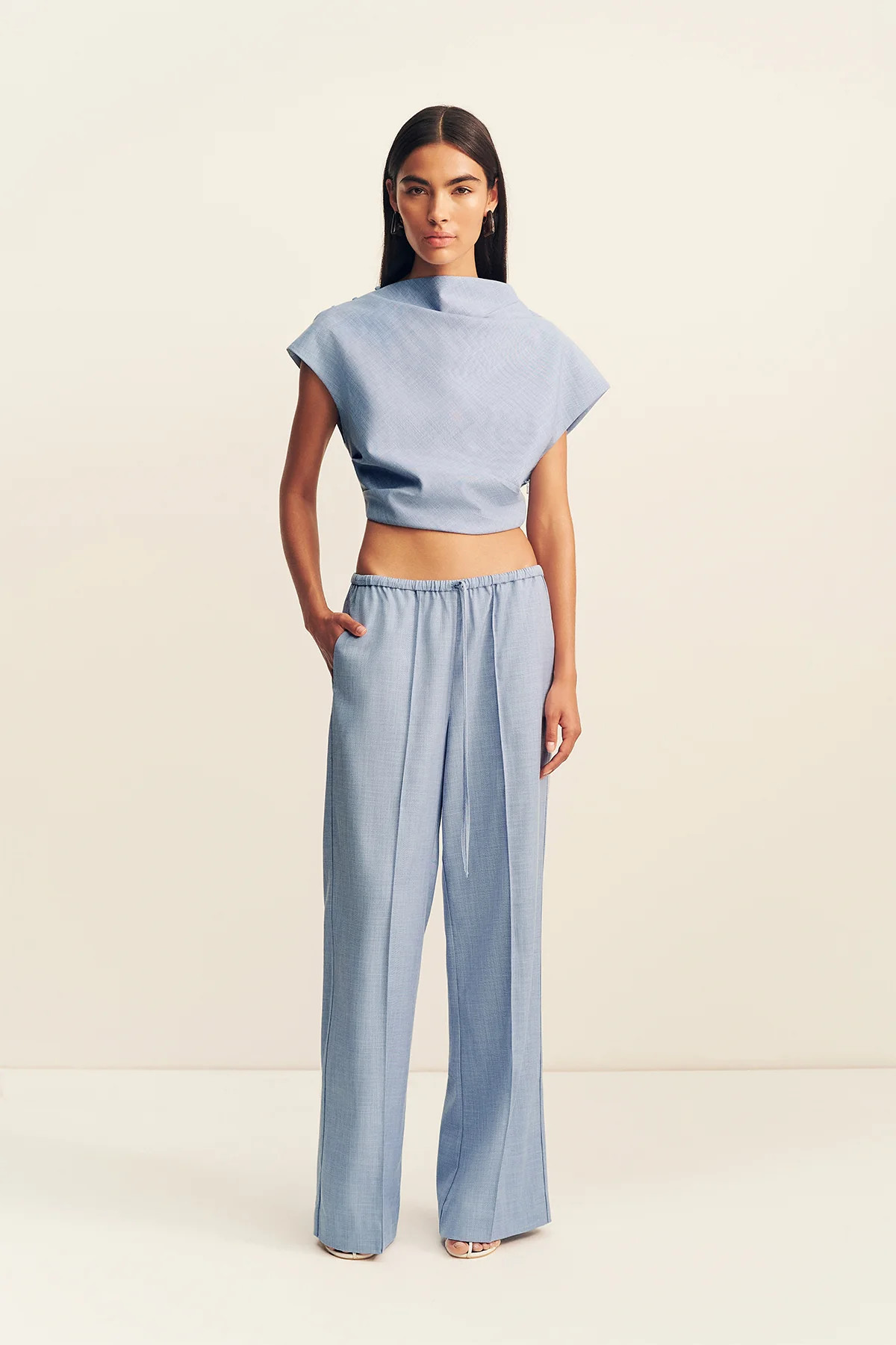 Asher Drawstring Pant | Chambray Blue | Pants | Shona Joy | Shona Joy