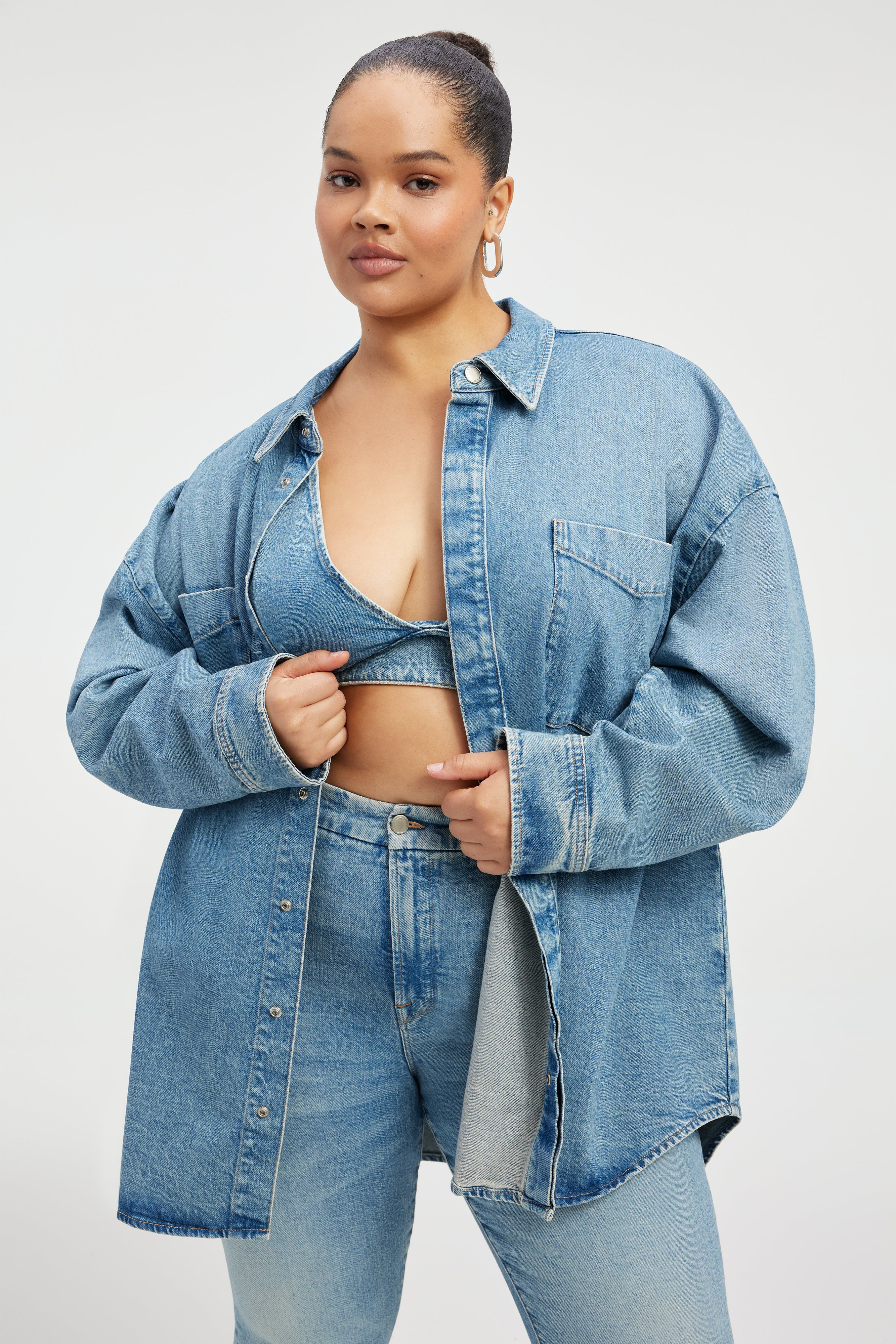 OVERSIZED SHACKET | INDIGO357 - GOOD AMERICAN | Good American