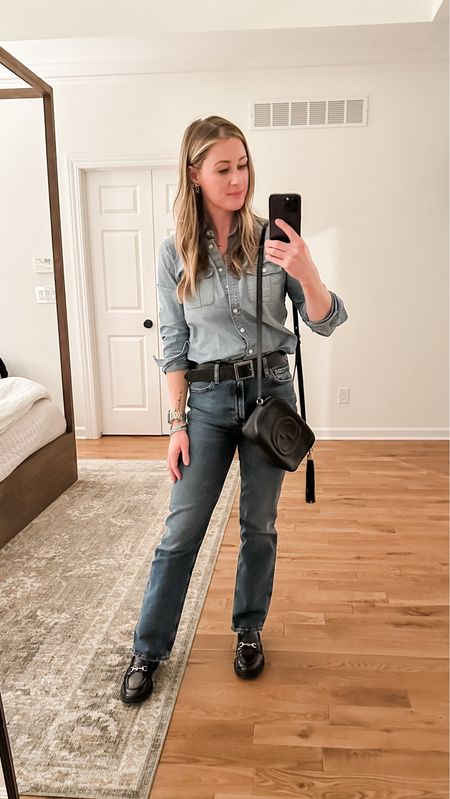 Went for the Canadian tuxedo today 🤵‍♀️ denim on denim and I’m a fan 😍 select sizes of my exact chambray on clearance!! Such a classic. 

#LTKfindsunder100 #LTKstyletip #LTKSpringSale