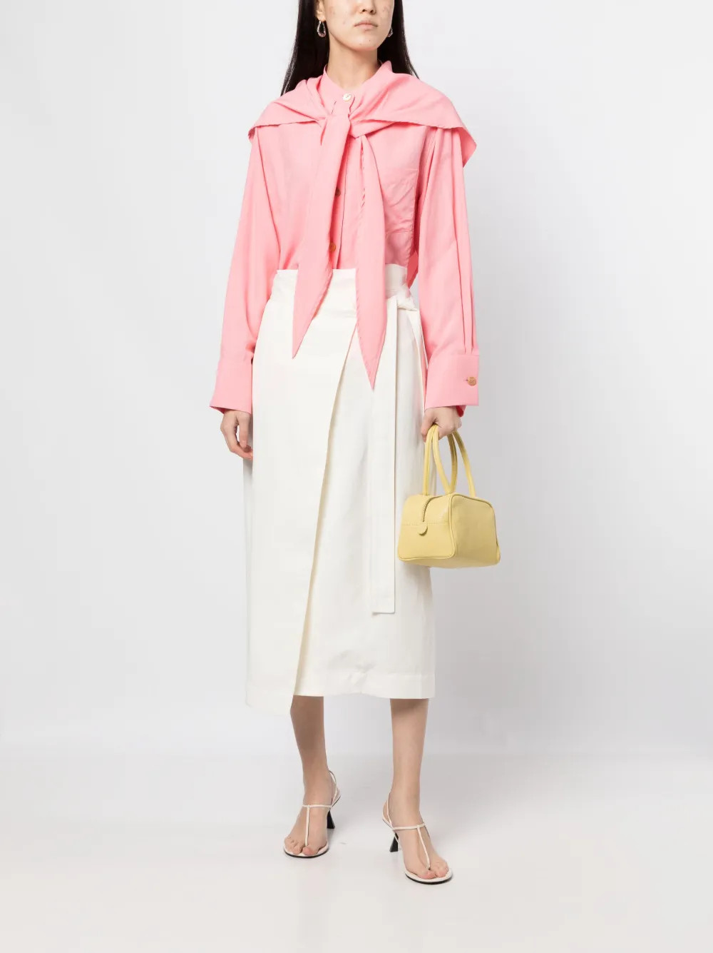 P.A.R.O.S.H. wrap-design Midi Skirt - Farfetch | Farfetch Global