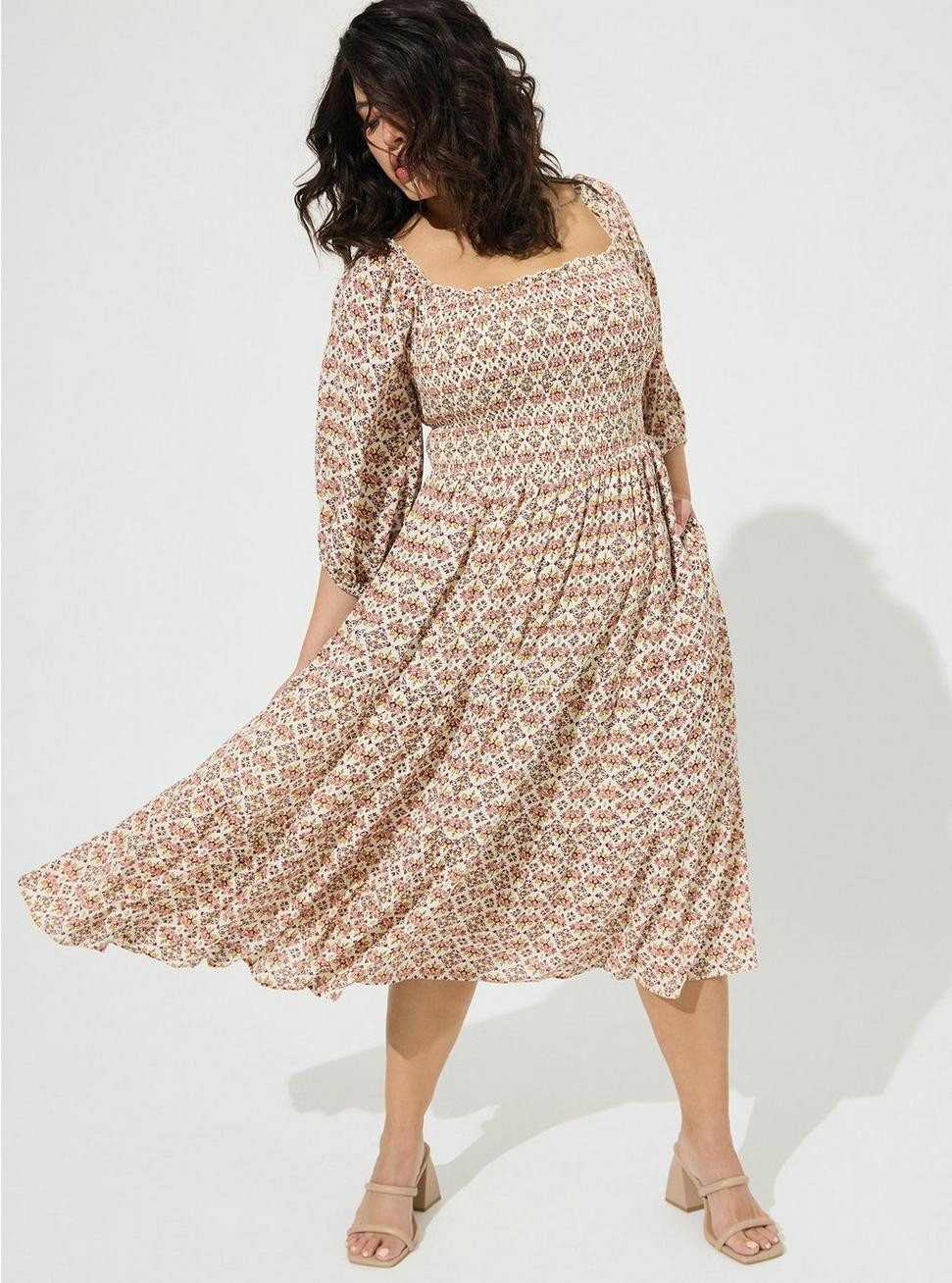 Midi Gauze Off The Shoulder Tiered Dress | Torrid (US & Canada)