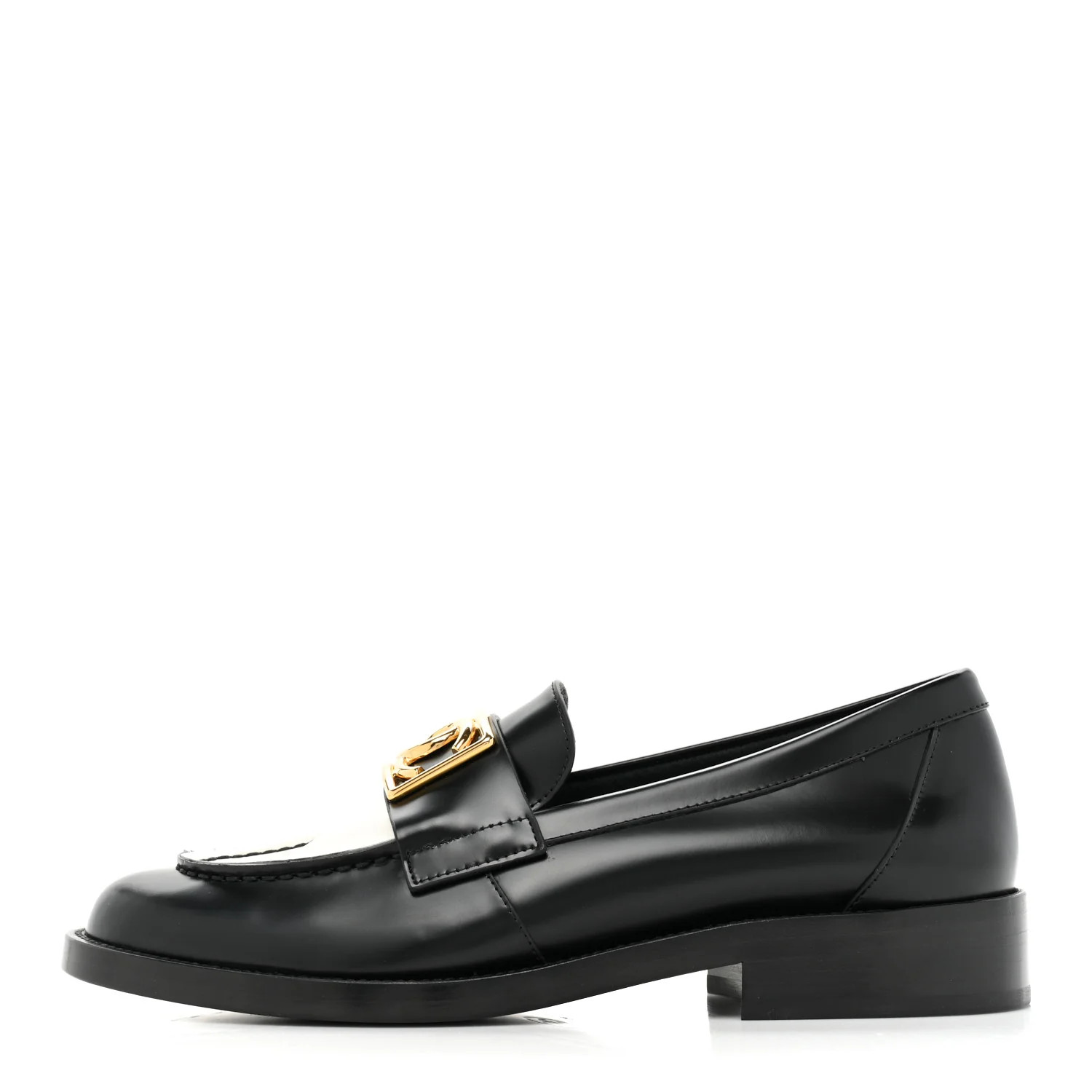 Shiny Calfskin CC Loafers Black White 38 Black White | FASHIONPHILE (US)