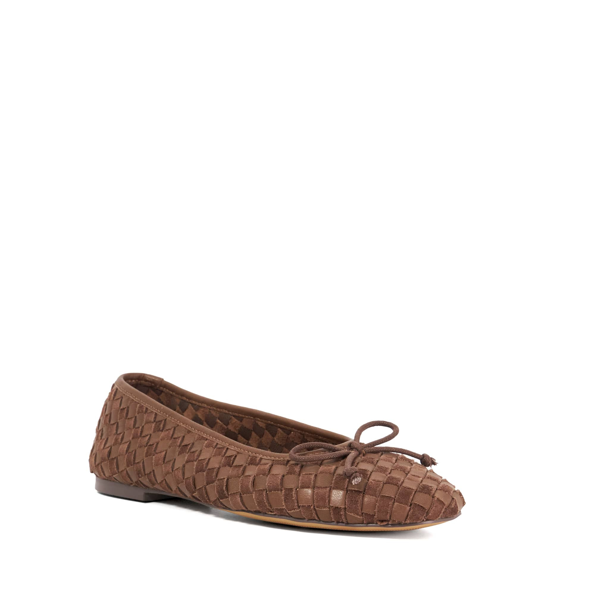 Heat Woven Leather Bow Detail Ballet Pumps | Dune (EU)