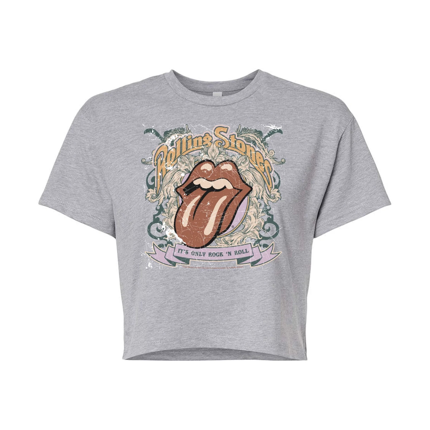 The Rolling Stones It's Only Rock N' Roll - Juniors Cropped Cotton Blend T-Shirt | Walmart (US)