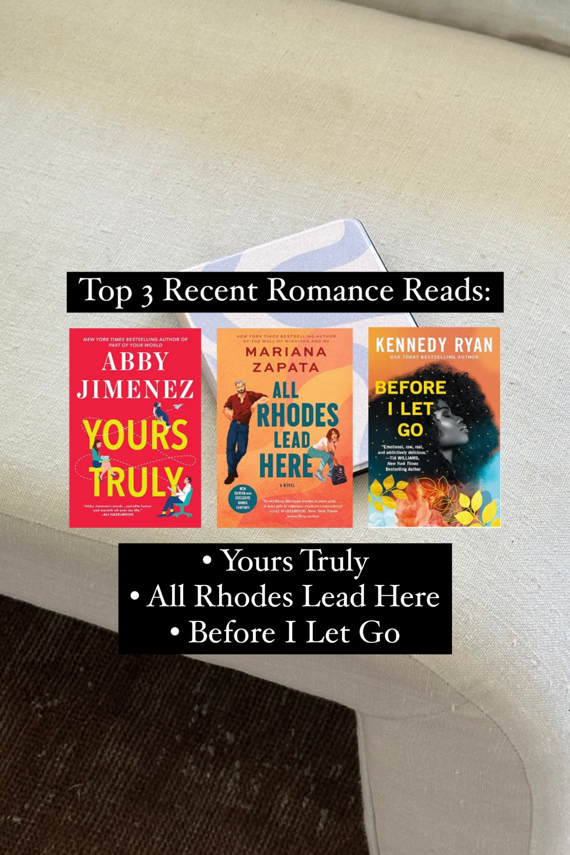 My top 3 recent romance reads ♥️

Book club | readingg

#LTKfindsunder100 #LTKtravel