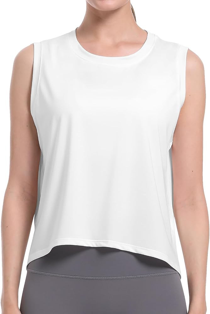 CL convallaria Workout Tops for Women Crop Tank Tops Sleeveless Cool Dry Loose Fit Athletic Shirt... | Amazon (US)