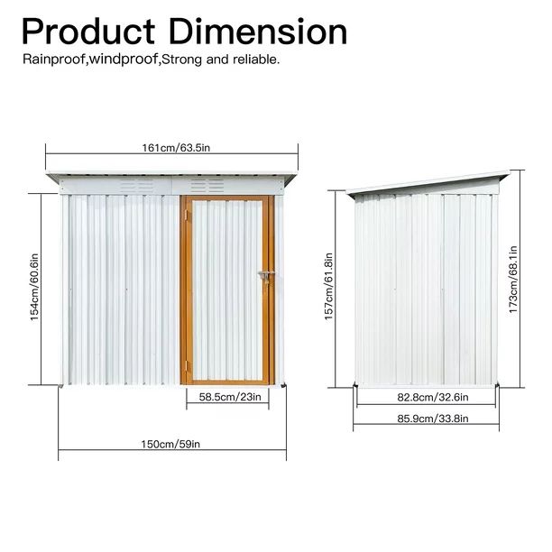 SYNGAR 5' x 3' Outdoor Metal Storage Shed, Tools Storage Shed, Galvanized Steel Garden Shed with ... | Walmart (US)