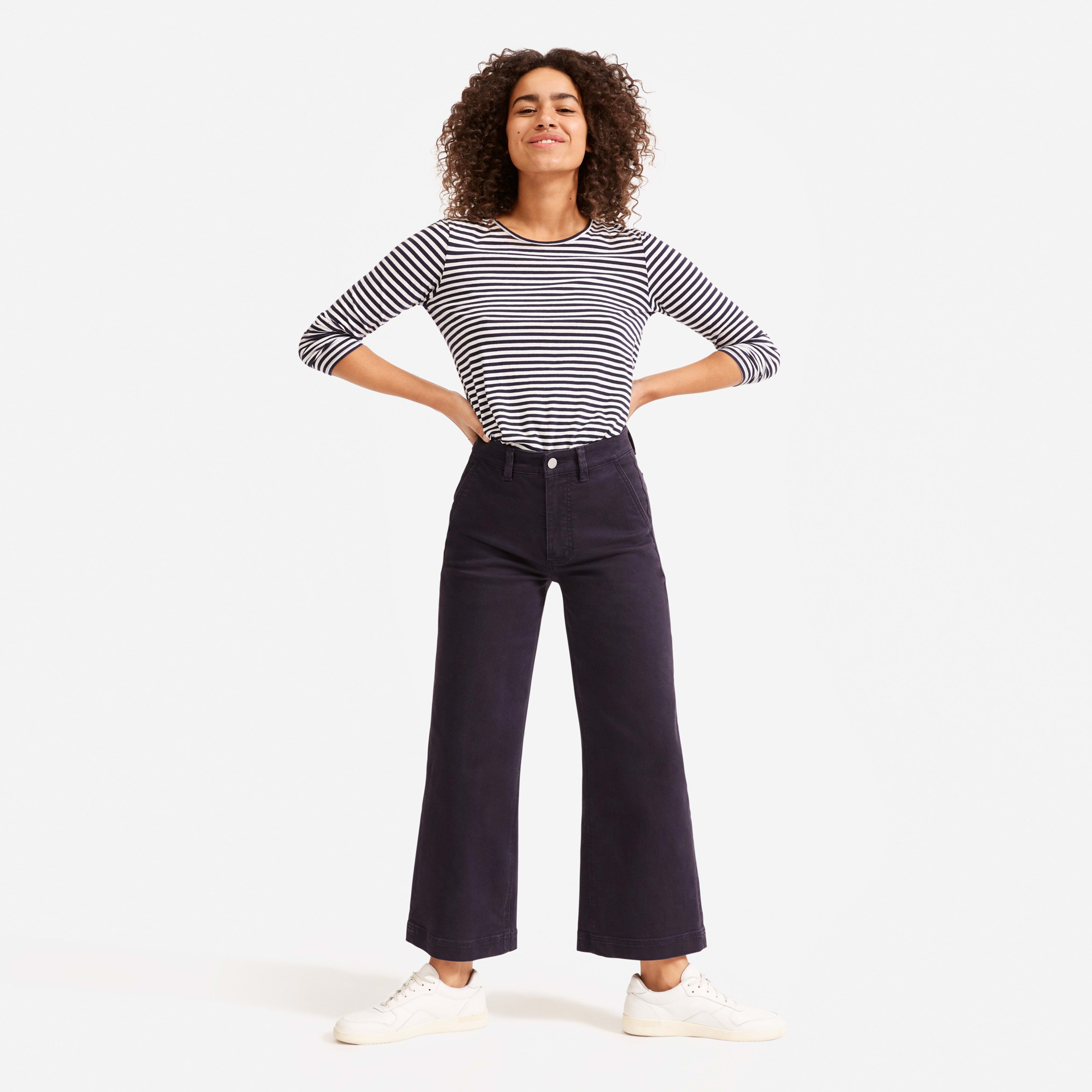 Women's Wide-Leg Crop Pant by Everlane in Navy, Size 0 | Everlane
