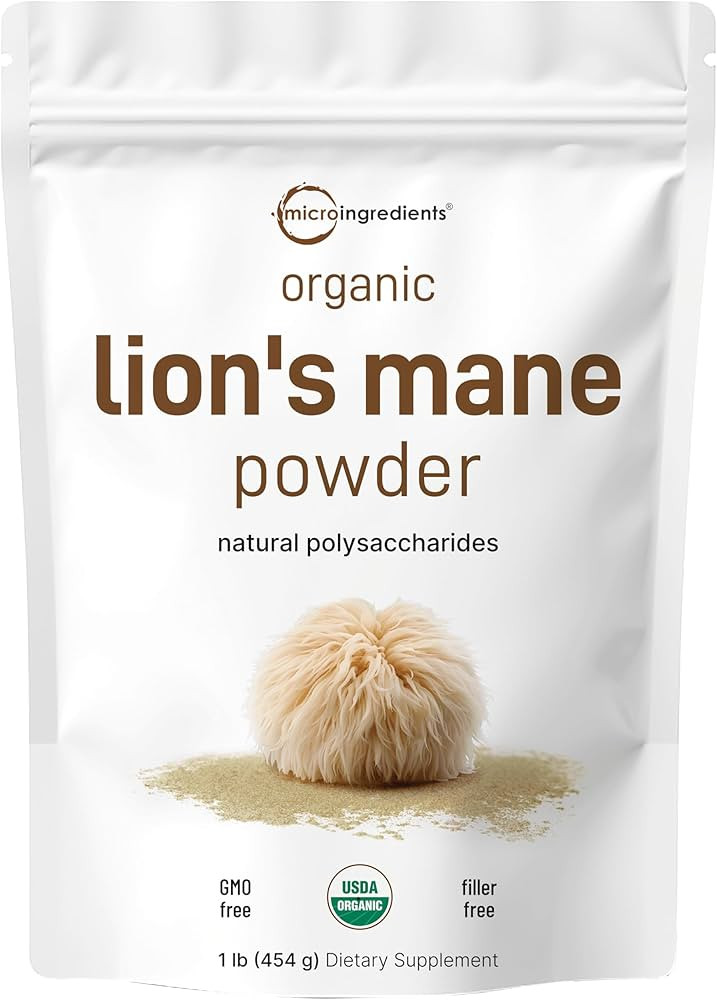 Micro Ingredients Organic Lion\u2019s Mane Mushroom Powder, 16oz | Pure Fruiting Body Superfood |... | Amazon (US)