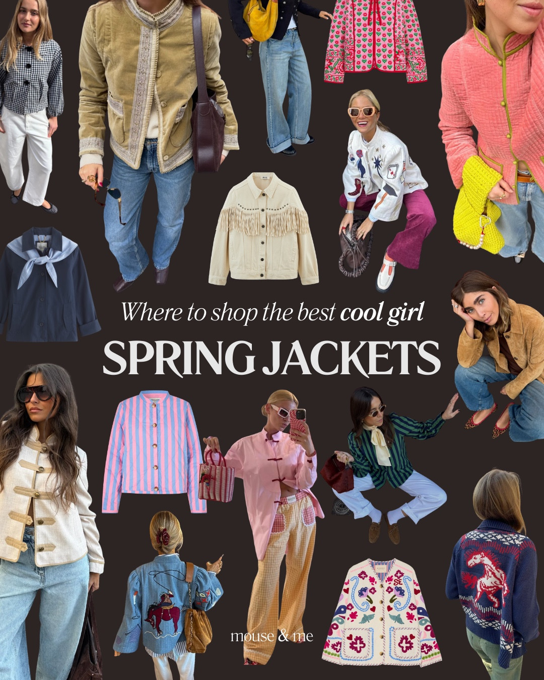 A new season calls for your favourite edit: JACKETS 🧥🎀

On our radar right now: military jackets, suede, denim, fringe & embroidered (always) & bombers.

Let us know if you have any faves & what you wanna see next!

#jacket #militaryjacket #embroideredjacket #springjacket #wheretoshop
