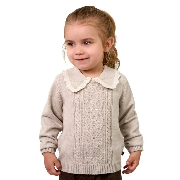 Modern Moments by Gerber Toddler Girl Sweater with Decorative Collar, Sizes 12 Months - 5T | Walmart (US)