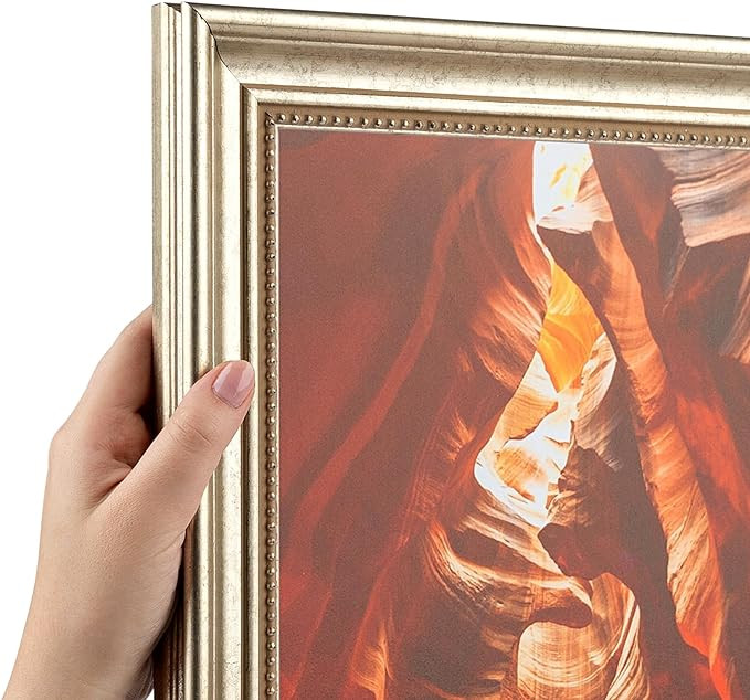 ArtToFrames 16x20 Inch Silver Picture Frame, This 1.50 Inch Custom Poster Frame is Aged White Gol... | Amazon (US)