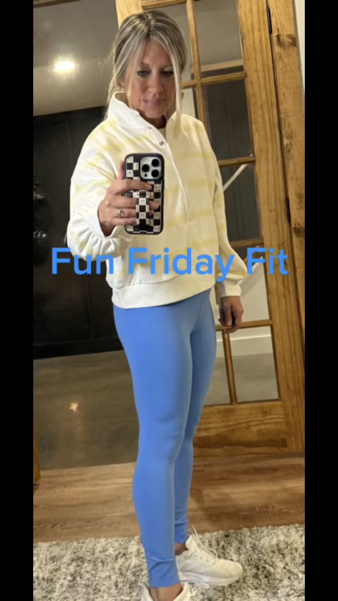 Happy Friday!  The warmer weather inspired the spring colors☀️.  My OOTD is a new arrival at Target.  These leggings are so soft and TTS.   I am wearing the 3/4 length (but they fit me as full length).  Paired with the All in Motion workout tank (has a built in sports bra) and a yellow and white striped pullover.   @Targetstyle#ad#athleisure#softleggings#wintertospringoutfit

#LTKootd #LTKSaleAlert #LTKActive