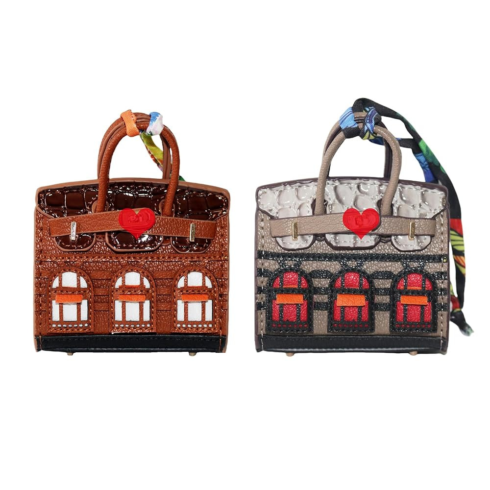 2 PCS Women Mini Backpack Keychain Accessories Key Pouch Holder Coin Purse Bag Charm Wallet, Came... | Amazon (US)