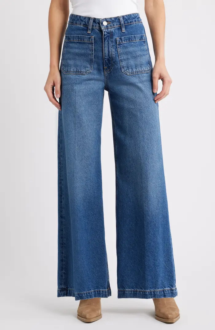 Mavi Jeans Christine Patch Pocket Wide Leg Jeans | Nordstrom | Nordstrom