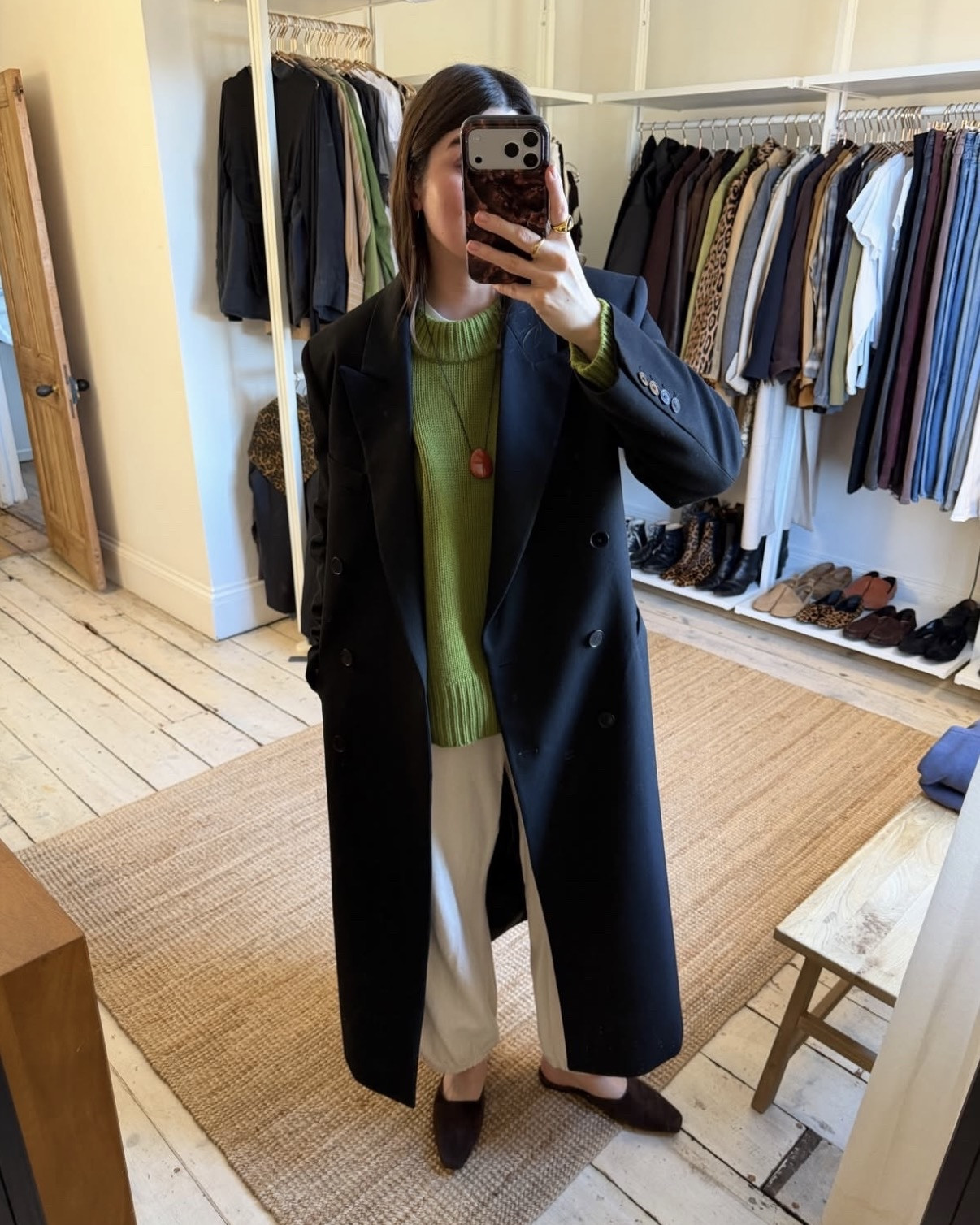 Styling a black coat with a pop of green, jumper from La Ligne and balloon joggers from Le Bonne Shoppe, similar linked 

#LTKwinter #LTKstyletip