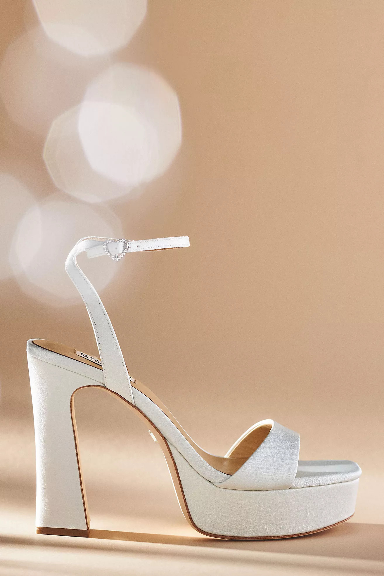 Badgley Mischka Caia Crystal Heart Platform Sandals | Anthropologie (US)