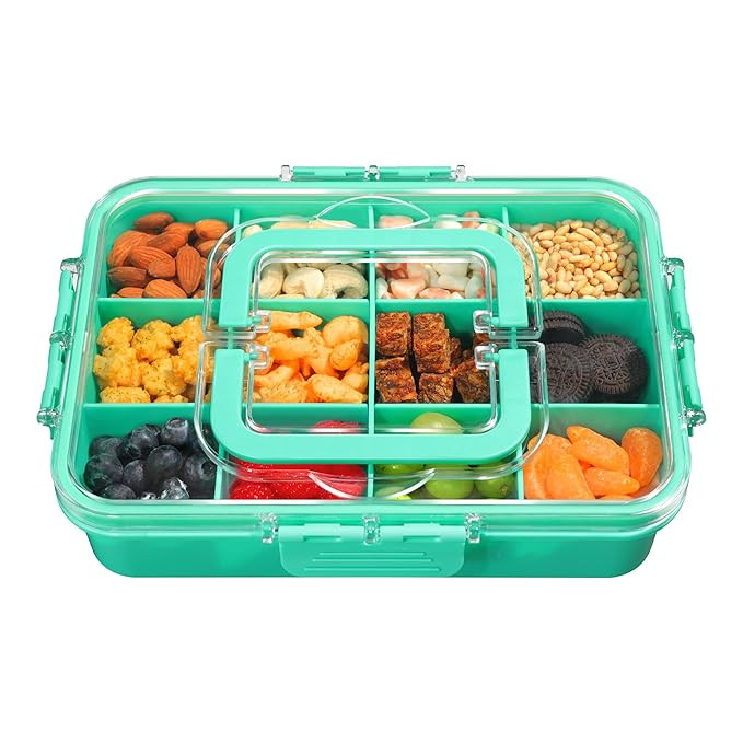 Snack Box Container for Kids - Adjustable 12-Compartment Snack Containers, Reusable Bento Box, Di... | Amazon (US)