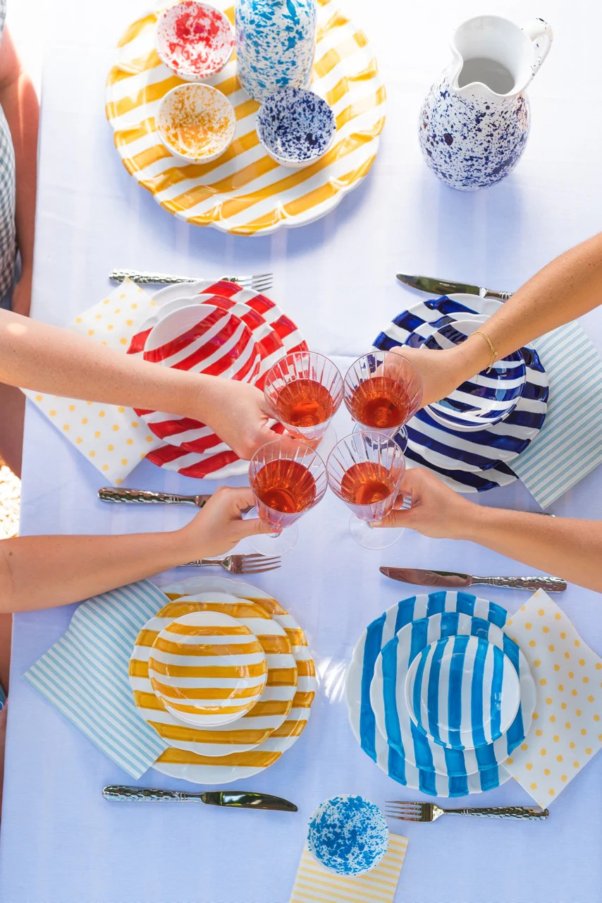 Amalfitana Stripe Dinner Plate | Over The Moon