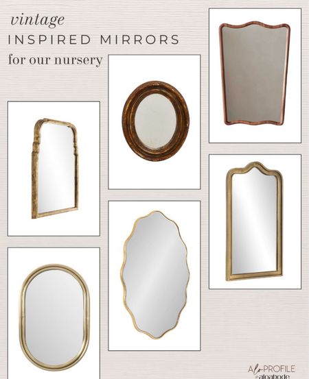 Vintage inspired mirrors for the nursery// bedroom, bedroom decor, home decor, master bedroom,                   guest bedroom, primary bedroom, bedding, decorating, dresser, side table, bedside table, mirror, vase, pampas grass, full length mirror, accent pillow, accent chair, rug, picture frames, lamps, decorative pillow covers, bedroom furniture, modern decor, modern home decor, Amazon home, Amazon home decor, Walmart decor, modern home decor, neural home decor, neutrals, decor, modern, modern decor, lamps grass, flower arrangements, decorations, ceramic vases, flower vase, centerpieces, modern vases, geometric vase, minimalist, minimalist home decor, modern, minimalism style, decoration, table, office, centerpiece, area rug, area rugs, rugs, armchair, accent chair, living room, swivel chair, living room decor, office decor 


#LTKStyleTip #LTKHome