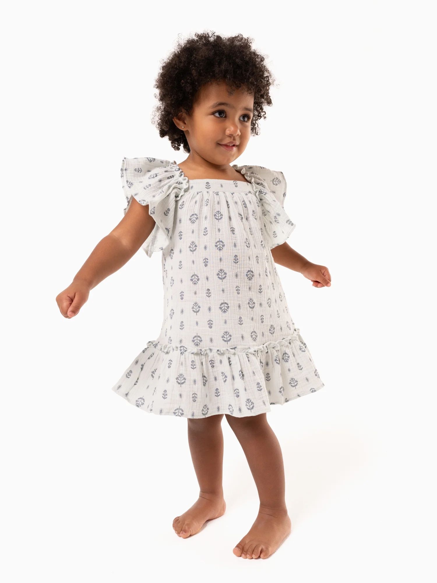 Modern Moments by Gerber Baby and Toddler Girl Dress with Ruffles, Sizes 12M-5T - Walmart.com | Walmart (US)