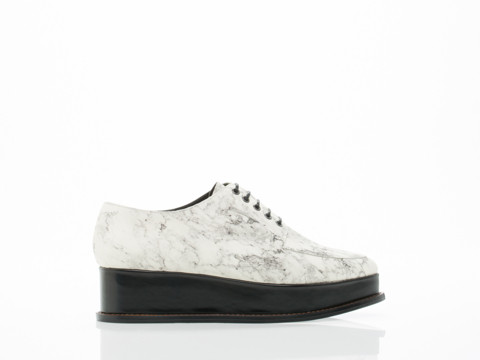 Opening Ceremony Eleanora Platform Oxford in Off White Multi Marble size 8.0 | Sole Struck