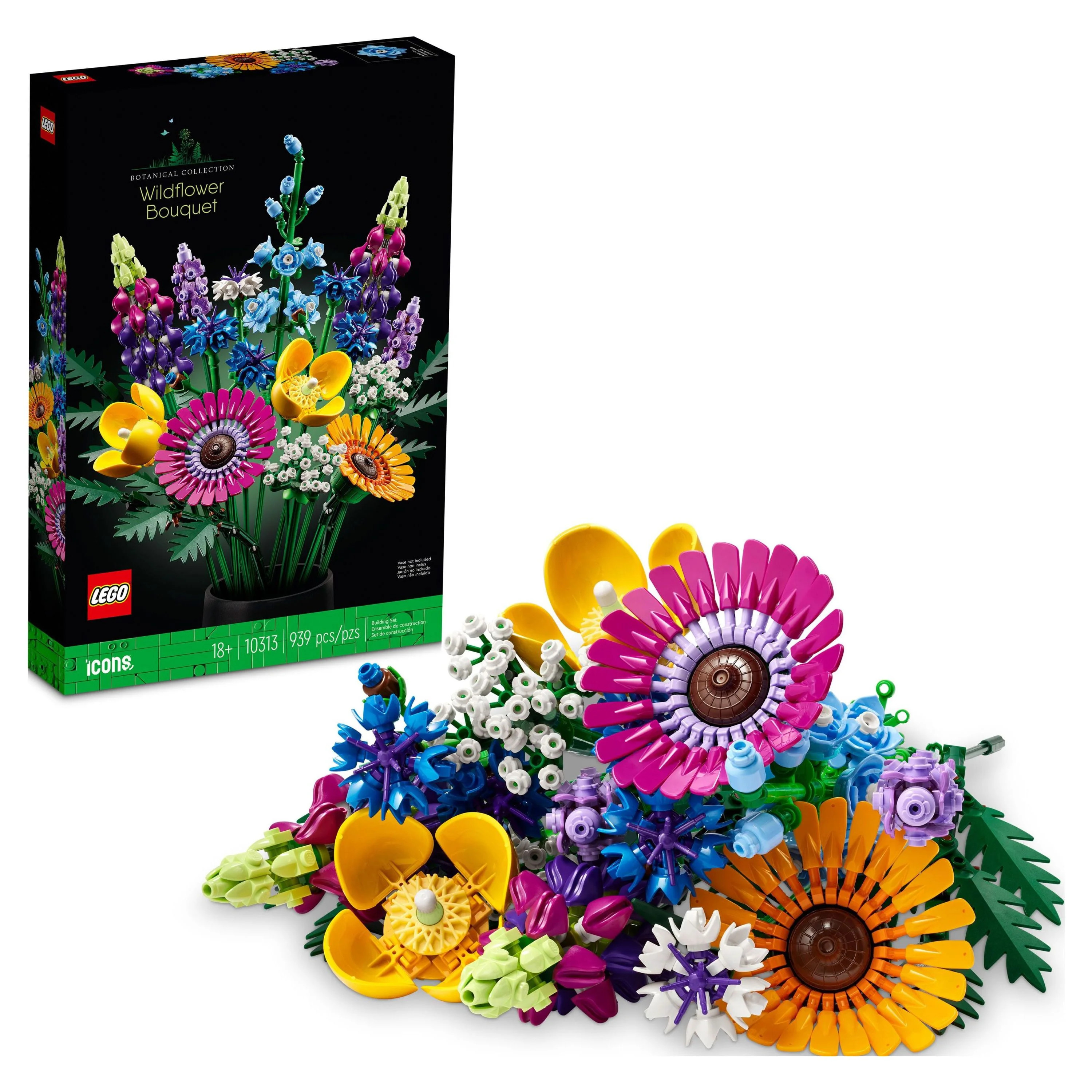 LEGO Icons Wildflower Bouquet 10313 Set - Artificial Flowers, Adult Botanical Collection, Unique ... | Walmart (US)