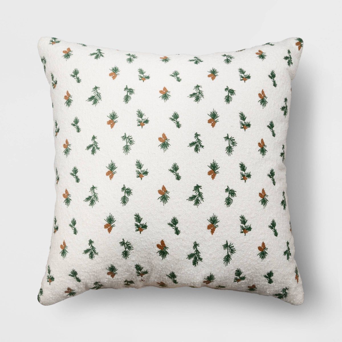Embroidered Sprig Square Throw Pillow Ivory - Threshold™ | Target