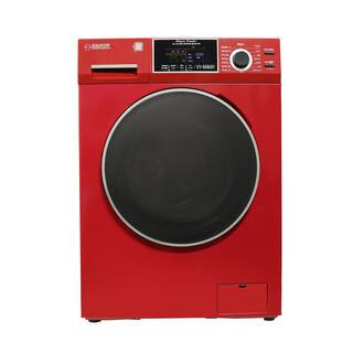 1.62 cu. ft. All-in-One Washer Dryer Combo Ventless/Vented Pet Cycle 110-Volt in Merlot | The Home Depot