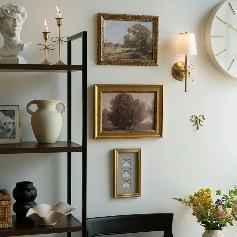 Home Decor Collection Modern Tree Landscape 11"x14" Canvas Print with Gold Frame - Walmart.com | Walmart (US)