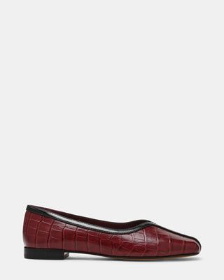 Steve Madden Women's Dorelia Square Toe Flats - Burgundy - Size 8.5 - Leather | Steve Madden (US)