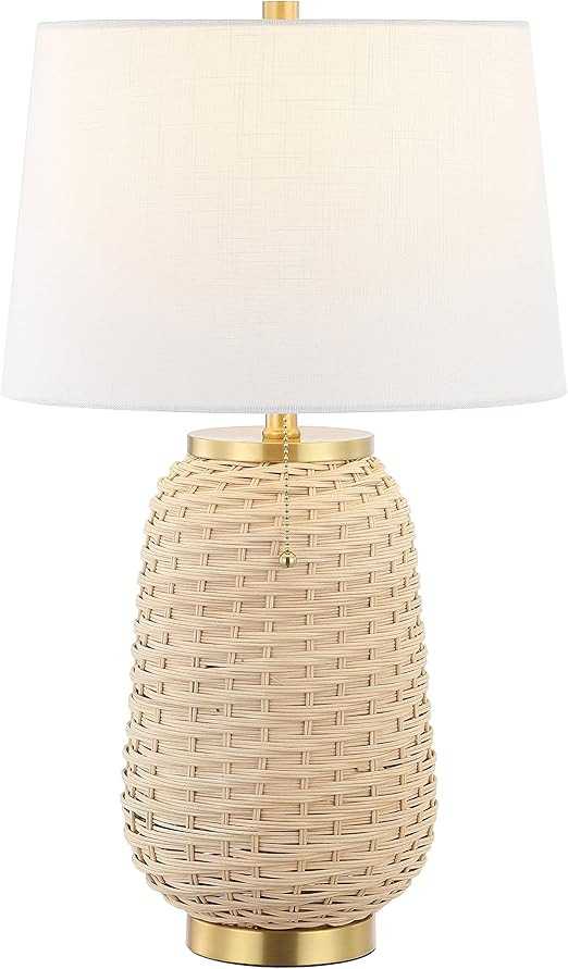 JONATHAN Y JYL4044A Chakrii 25" Rustic Bohemian Iron/Rattan LED Table Lamp with Pull-Chain Classi... | Amazon (US)