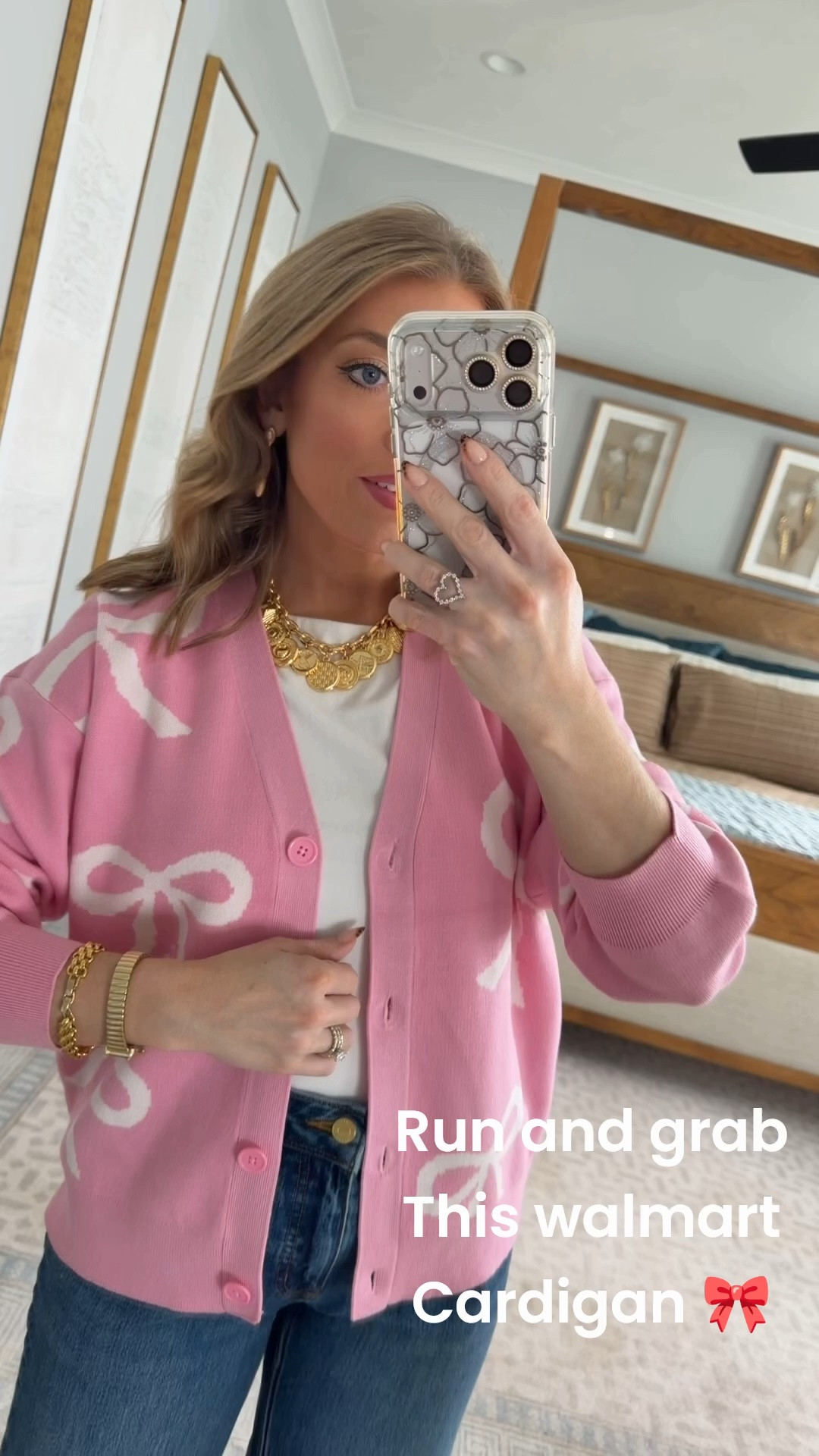 🎀 Okay, RUN to the girls’ section on Walmart for this one!! 😱 I found the CUTEST bow print cardigan for under $15, and the quality + fit are so good! I’m normally a women’s XS–S and I’m wearing the girls’ XL with plenty of room. It also comes in a girls’ XXL! 🙌🏻💗

The pink bow print is absolutely adorable, but it also comes in leopard print + another cute print! I paired mine with a simple white tee, relaxed jeans, pink sneakers + gold jewelry for the cutest casual Walmart outfit. 🎀👟✨ Such a fun little Walmart fashion hidden gem—and you seriously cannot beat that under-$15 price!

#WalmartFashion #WalmartFinds #WalmartFashionFinds #WalmartStyle #WalmartOutfit #WalmartNewArrivals #AffordableFashion #AffordableStyle #BowCardigan #BowPrint #PinkCardigan #CasualOutfit #EverydayStyle #FallOutfitIdeas #WalmartGirls

#LTKootd #LTKPetite #LTKKids