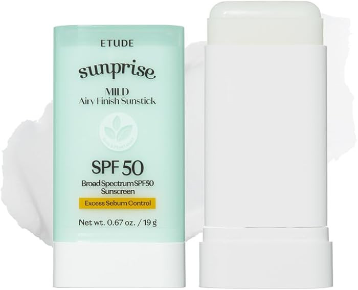 ETUDE Sunprise Mild Airy Finish Sunstick SPF50+ PA++++ Protector solar en polvo, vegano, sin gras... | Amazon (US)