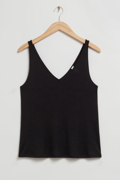 Loose-Fit V-Neck Vest Top | H&M (UK, MY, IN, SG, PH, TW, HK)